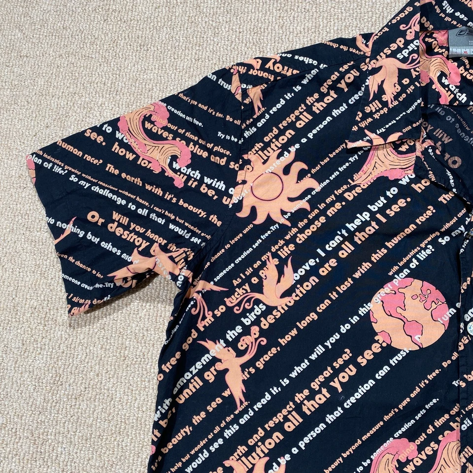 Camisa 55DSL Diesel Para Hombre Grande Calce Ajustado Negra Melocotón Cambio Climático Verde Planeta Foto 4 de 4