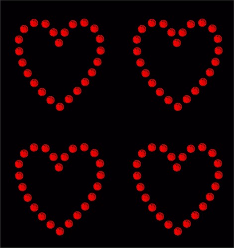 30 Rhinestone Hearts iron-on diamante diy transfer crystal stone bling applique - Picture 15 of 15