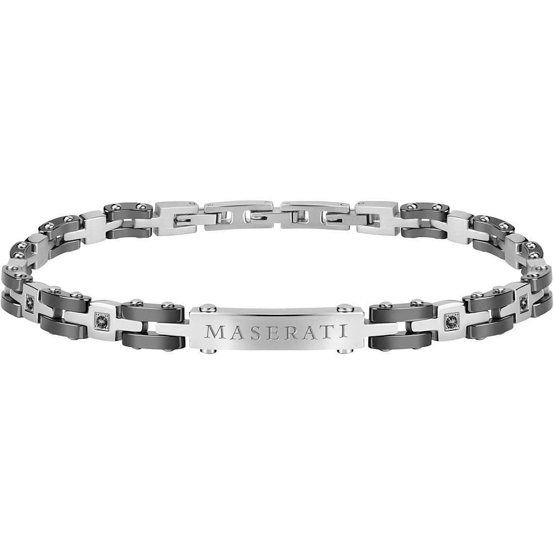 Maserati Stainless steel, Ceramic, Black PVD Men's Bracelet, JEWELS  Collection - JM221ATZ04 : : Fashion