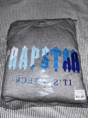 Trapstar Chenille Decoded Short Set Grey Ice Blue Size M