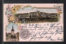 Farb - Litho Schauenstein im oberfränkischen Landkreis Hof