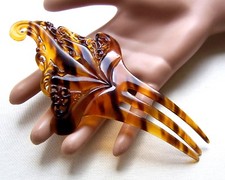 Victorian faux tortoiseshell hair comb - NO US IMPORT FEES
