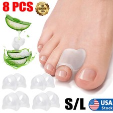 8pcs S/L Gel Toe Separator Single Loop Toe Spreader for Bunions Overlapping Toe