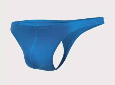 Bright Blue Men's Swim Briefs THONG. Size Large 34''-36''