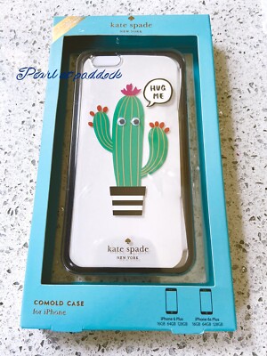 New In Box Kate Spade Moving Eyes Cactus Hug Me  iPhone6 Or 6s Case Cover