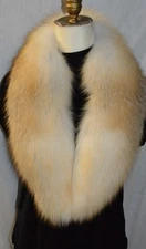 Real Golden Island Fox Fur Collar Detachable New genuine