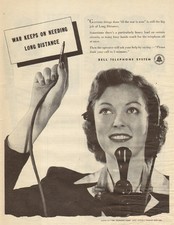 1945 WW2 era AD Bell Telephone Sytem  Pretty Operator  010416