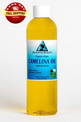 CAMELINA OIL UNREFINED ORGANIC VIRGIN COLD PRESSED RAW PREMIUM FRESH PURE 4 OZ