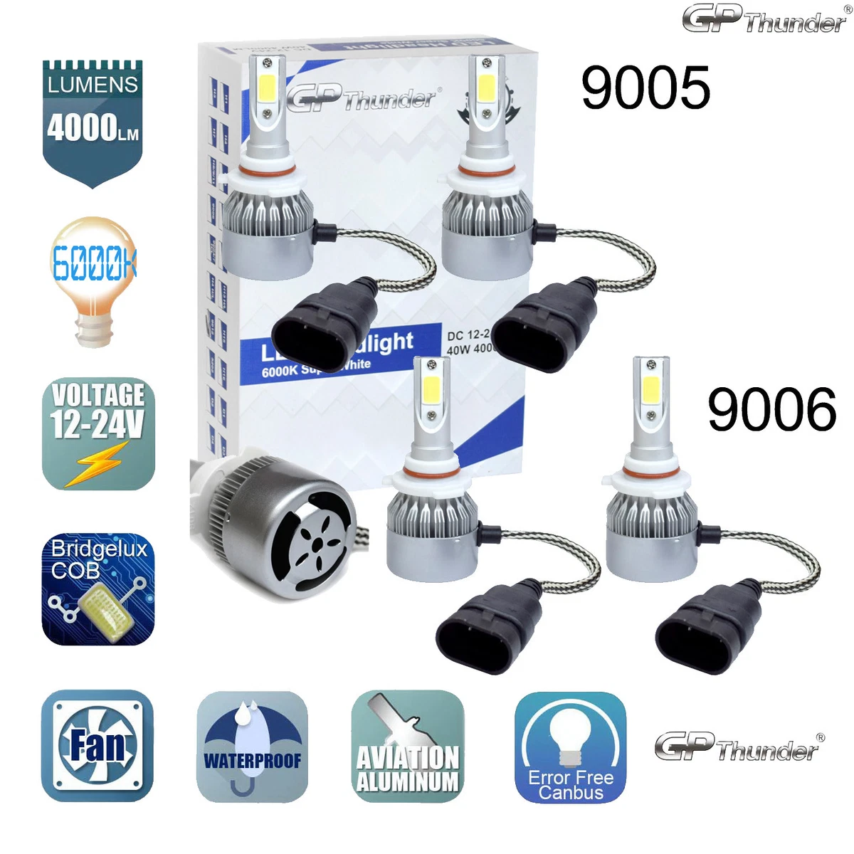 9005+9006 Combo 160W 16000LM CREE LED Headlight Kit High & Low Beam Light  Bulbs