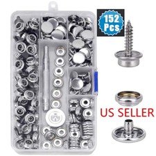 152Pcs Snap Fastener Boat Canvas Marine Screw Press Stud Cover Button Tool Kit
