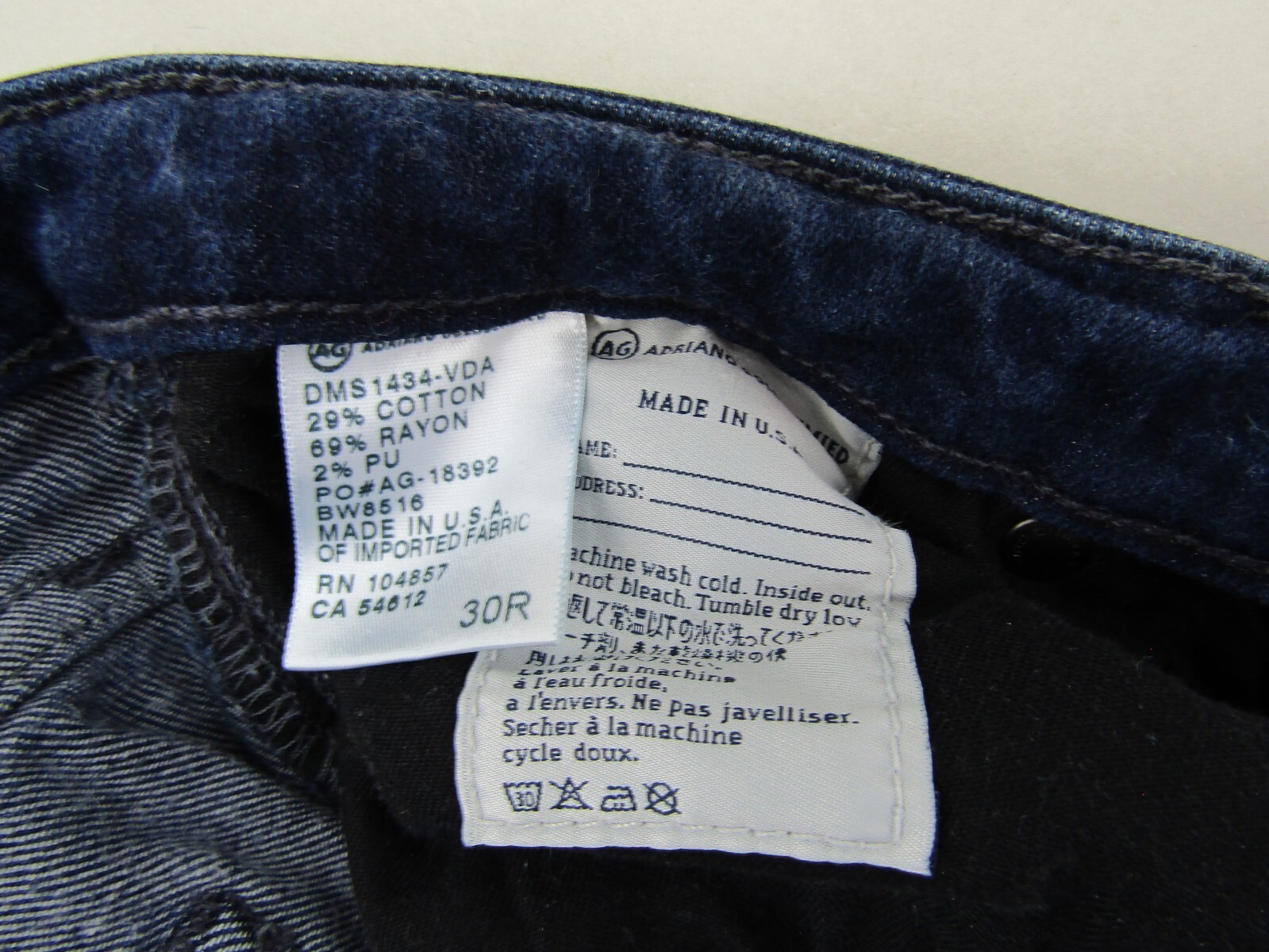 Adriano Goldschmeid Jeans Womens Size 30R Mid Rise Cigarette Leg Zipper Button thumbnail 6