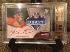 2011 Topps Rising Rookies Cam Newton RC NFL Draft Auto /5 BGS 9.5 GEM MINT W/10 