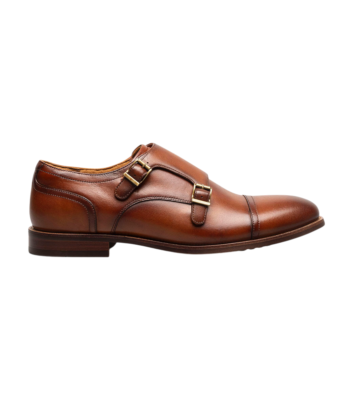 Mens Florsheim Rucci Cap Toe Double Monk Strap - Cognac  display picture 1