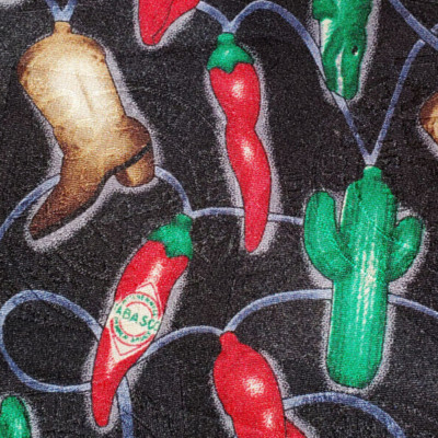 TABASCO PEPPER SAUCE ~ HOLIDAY LIGHTS ~ MENS CHRISTMAS TIE ~ CACTUS BOOT ~ 57''