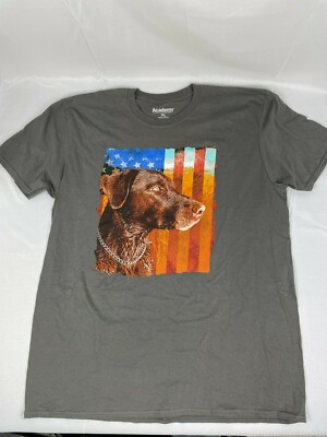 Academy Sports T-Shirt XL 100% cotton Grey RN#098223 Lab on front