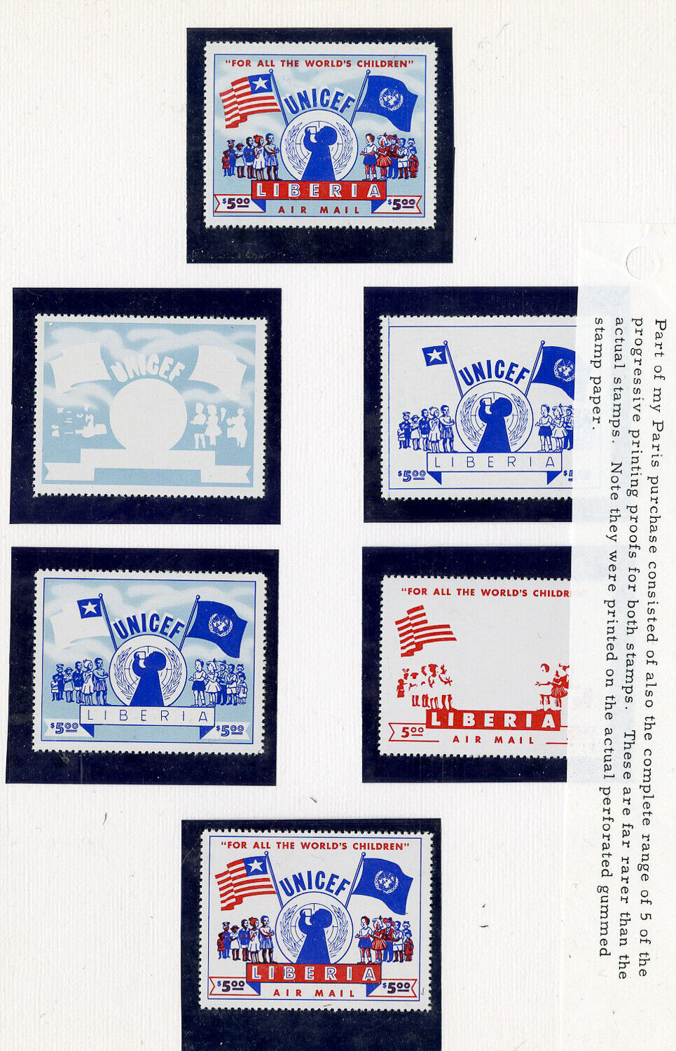Liberia Stamps # C77 Stamp Plus 5 Progressive Proof Stamps Rare | eBay