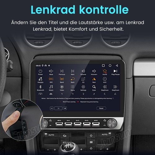 10.1” Android Carplay Autoradio Für Audi A4 S4 RS4 00-2009 GPS Nav WIFI BT DAB+ - Bild 8 von 19