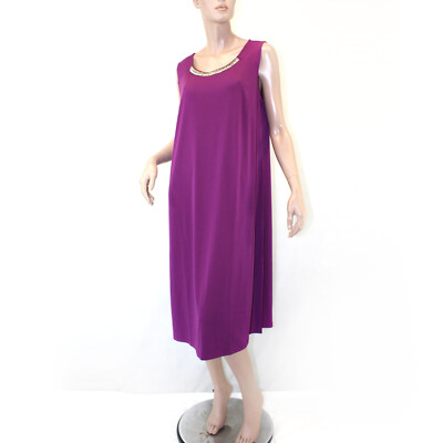Catherines Plus Violet Sleeveless A-line Jewel Neck Midi Dress 4X, 30/32