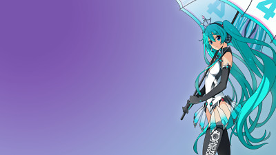 Anime hatsune miku vectors vector art gradient twintails Play Gaming Mat Desk