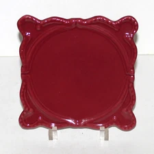 California Pantry square dish tray Dark Red 2005 ceramic trivet candle burgundy