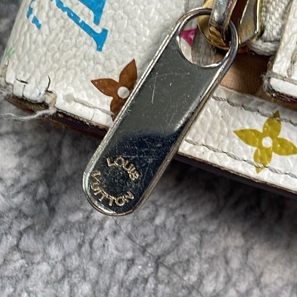 Louis Vuitton White Multicolor Eugenie Long Pushlock Wallet Takashi Murakami thumbnail 5