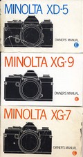 Genuine MINOLTA XD-5 - XG9 - XG7 Camera Instruction OWNER"S Manuals 3 Booklets