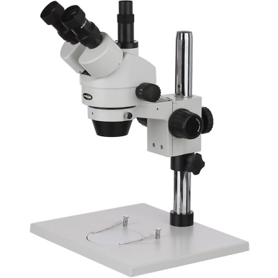 AmScope 7X-45X Trinocular Inspection Stereo Microscope w/ Extra Large Stand