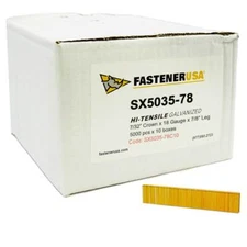 7/8" LEG x 7/32" CROWN 18GA GALV SX5035 STAPLES 50,000ct | SX5035-78C10