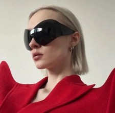 Big Wrap Around Y2k Sunglasses For Women Men Futuristic Oversized Shield Rimless