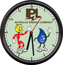 Reddy Kilowatt IPL Indiana Power & Electric Light Lineman Electric Wall Clock