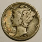 1931 S Mercury Dime 90% Silver VG-F   "Actual Coin Pictured - Not Cleaned"