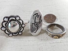 Collection of 3 sterling silver VINTAGE Hopi & Native American rings