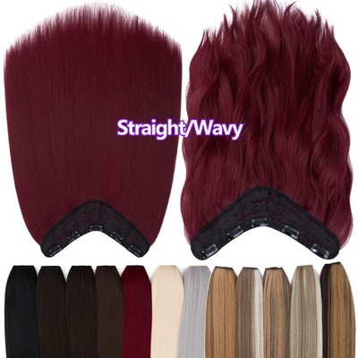 18in Straight Curly Wavy Clip in Real as Human Hair Extensions Natural One Piece
