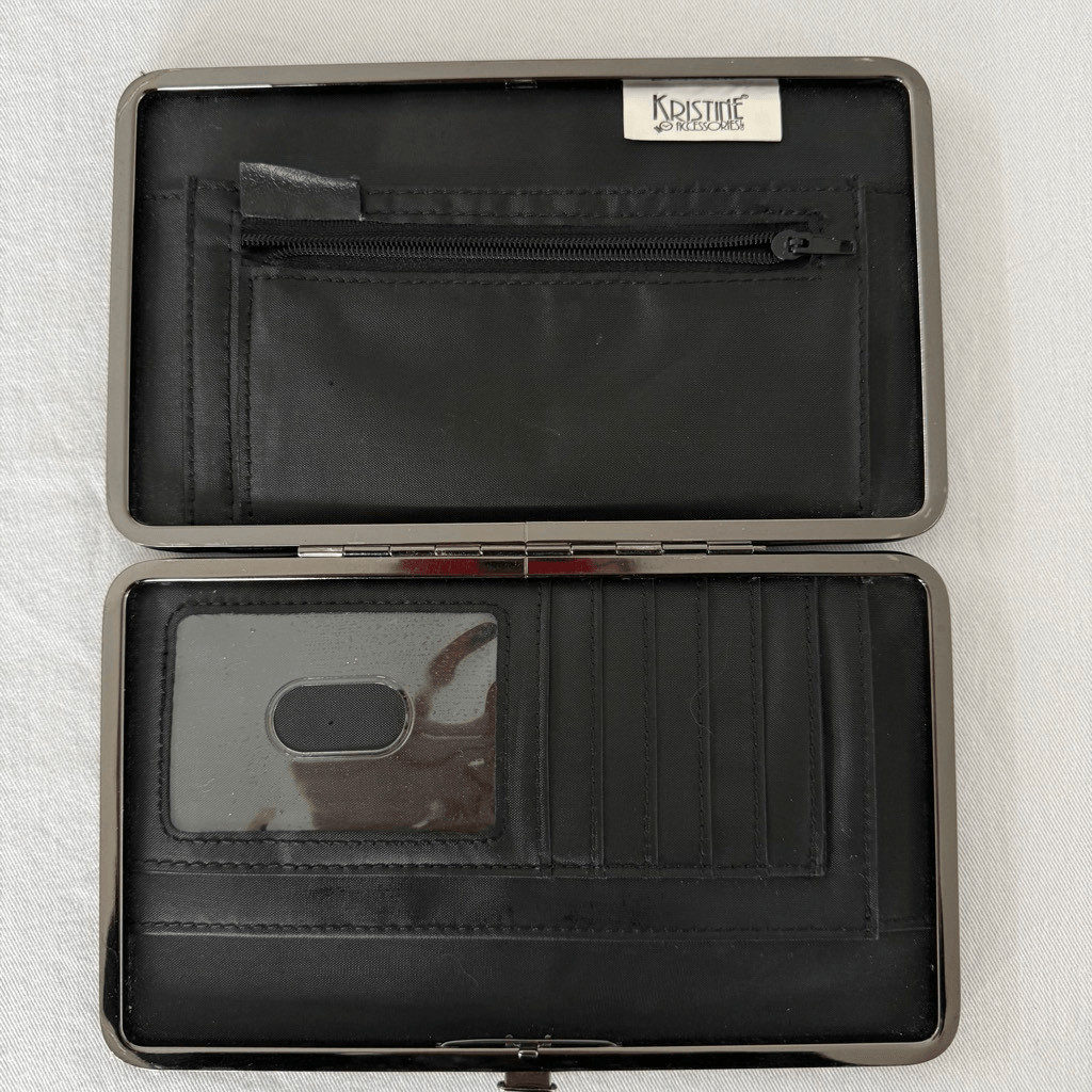 Black Python Embossed Frame Clutch Wallet | Snake… - image 3