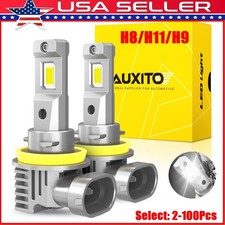 100xH8/H9/H11 LED Headlight Bulb Kit White 6500K 40000LM Hi/Lo Beam Super Bright
