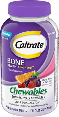 Chewables 600 +D3 plus Minerals Calcium and Vitamin D, Sugar Free, Cherry, Orang