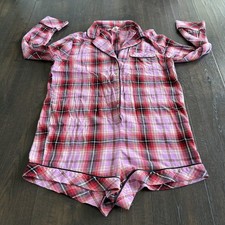 Victoria’s Secret Mameluco Para Mujer Mediano Rosa Rojo Pijama a Cuadros Prendas para Dormir Vacaciones