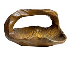 Burl Wood Hand Carved Basket/Bowl Vintage