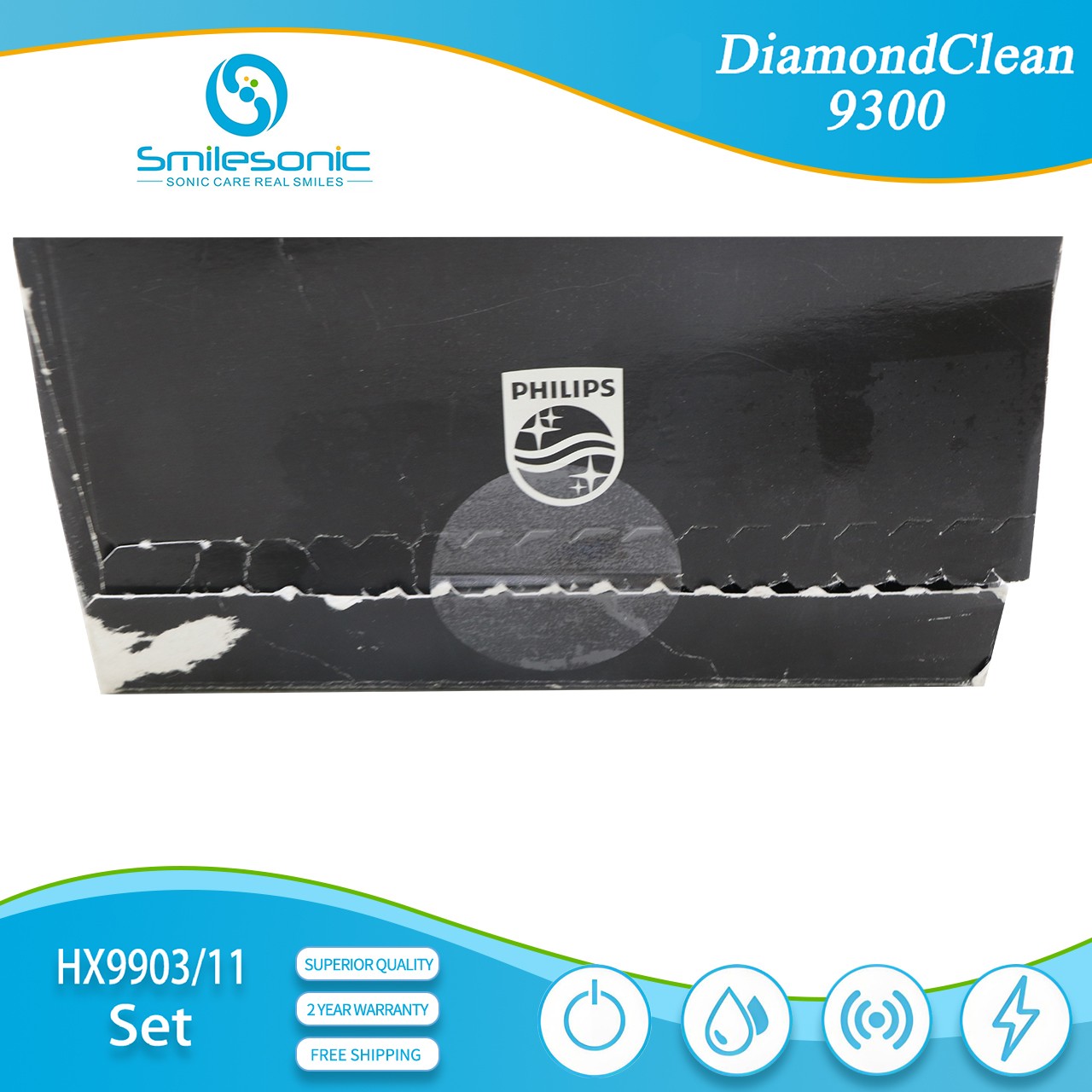 Philips Sonicare DiamondClean Smart 9300 Toothbrush Set HX992B HX9903/11 Black