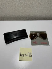 Vintage B&L Ray Ban Driving Metal Aviator Chromax Sunglasses -W1663 WOAS (58 mm)