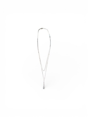 #ad Jenny Bird Leana Pendant Double Chain Necklace Jewelry Sterling Silver Plate $125.00