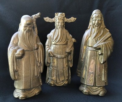 Three Lucky Stars. Longevity (Shou). Prosperity (Fu) & Fortune (Lu). Hong Kong.