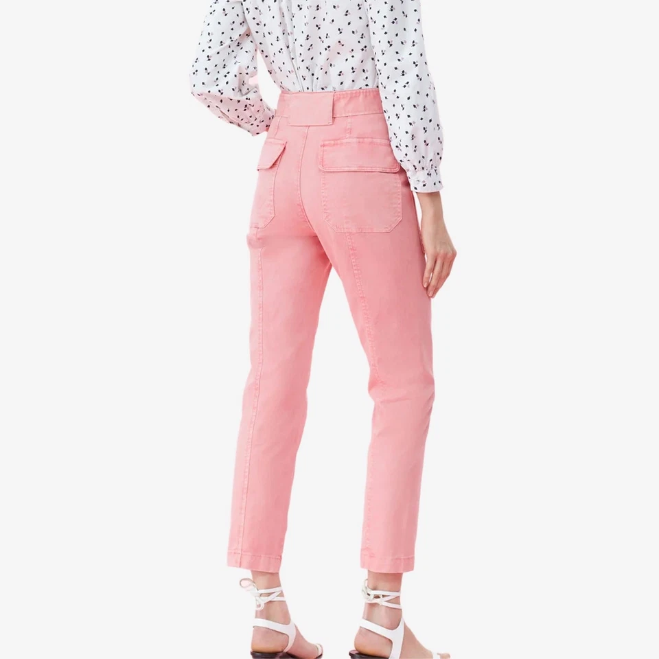 La Vie Rebecca Taylor Patrice Cargo Pants Size 28 Pink Cotton Blend Pastel Girly - Image 4 of 4