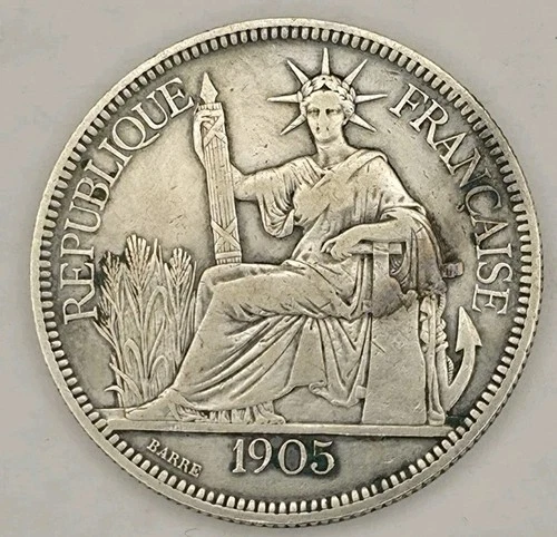 Photo of a 1905 French Indochina Piastre from an eBay listing that sold on Jul 9, 2026