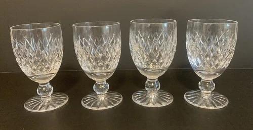 VNTG Waterford Crystal BOYNE Set of 4 Claret Wine 4.75"-Made in Ireland-Pristine