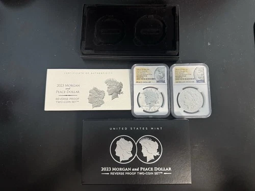2023-S Reverse Proof $1 Morgan and Peace Dollar 2pc Set NGC with box