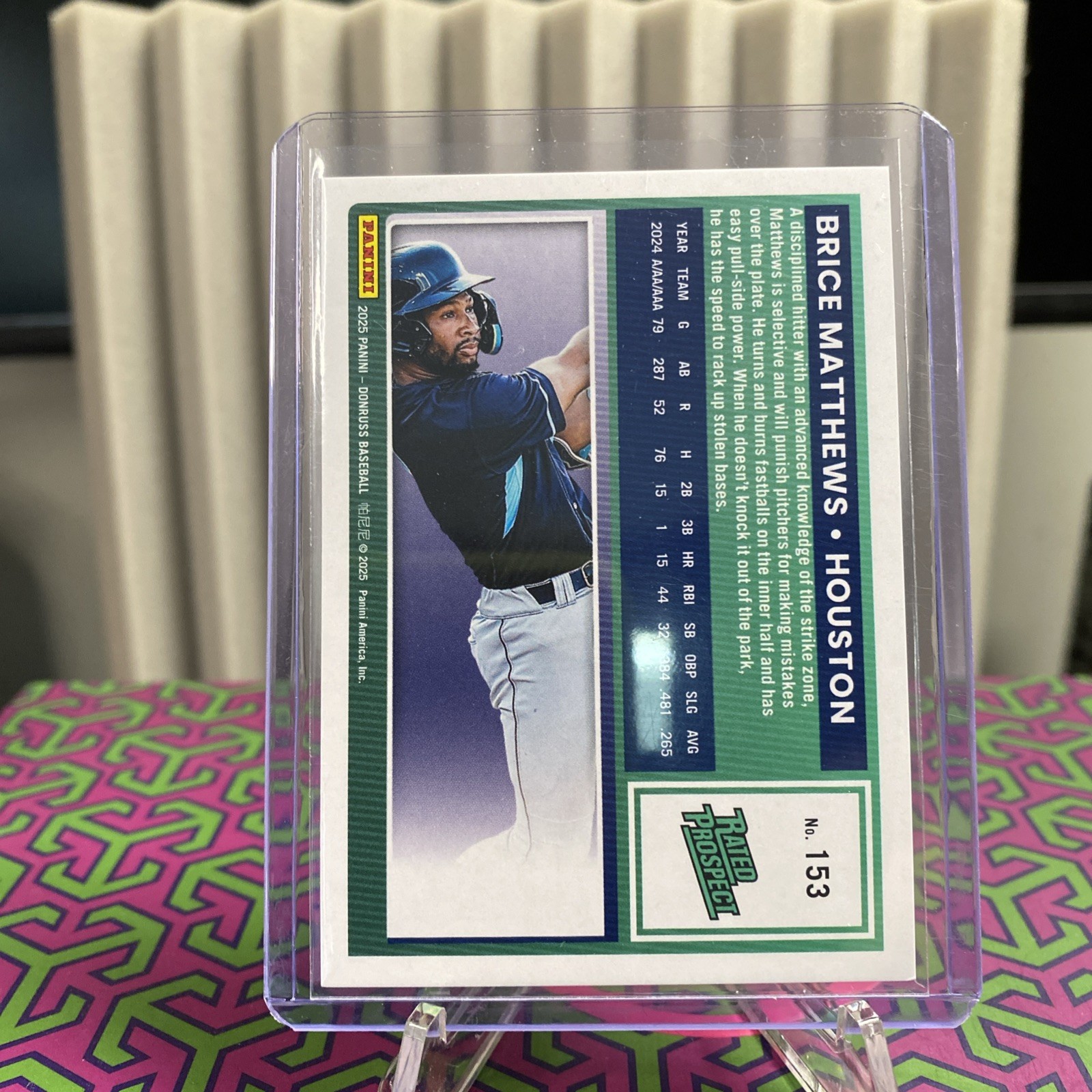 2025 Panini Donruss - Rated Prospects Brice Matthews #153 Pink Laser /50 (RC) view 3