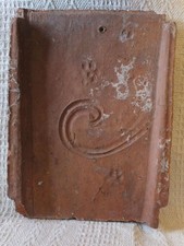 Original Complete Roman Pottery Roof Tile with Dog Footprints