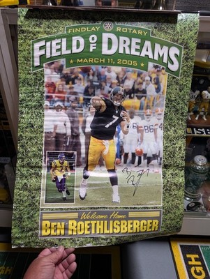 Pittsburgh Steelers Ben Roethlisberger autographed signed Findley poster 18x24