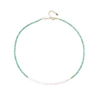 Cavill Halskette 925 Sterling Silber Vergoldet Smaragd 26,6Ct Choker